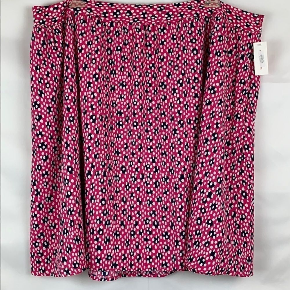 Molly & Isadora pink print side zipper skirt